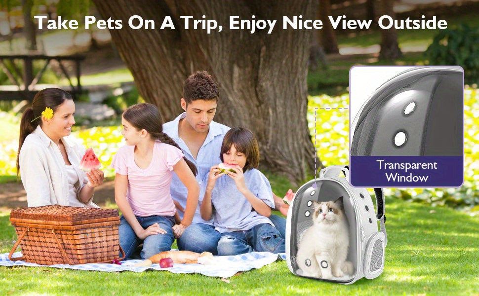 Pet Bubble Backpack Carrier – Breathable Travel Bag for Cats & Small Dogs