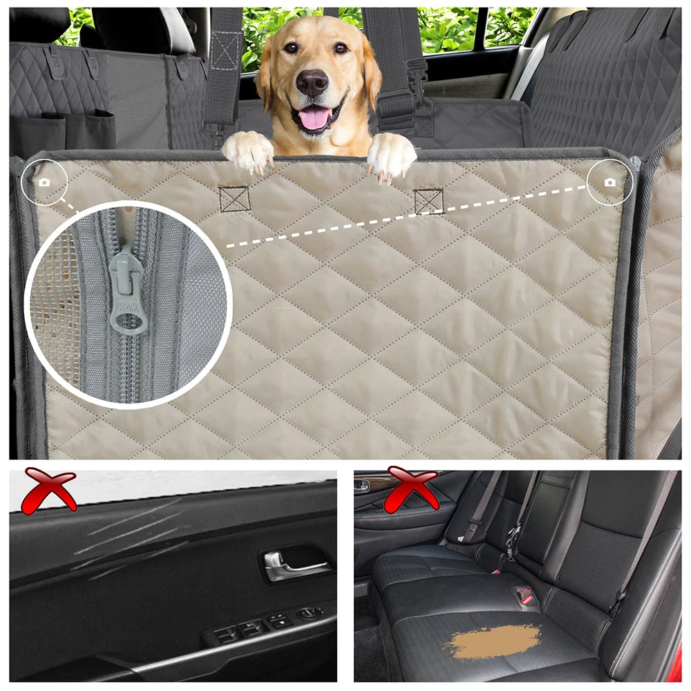 PETRAVEL Waterproof Dog Car Seat Cover – Hammock Style Rear Seat Protector