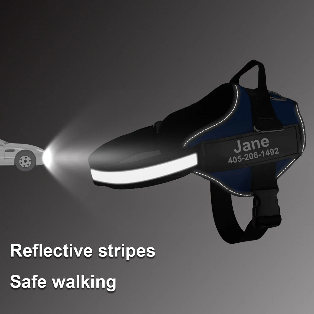Customizable Reflective No-Pull Dog Harness Vest