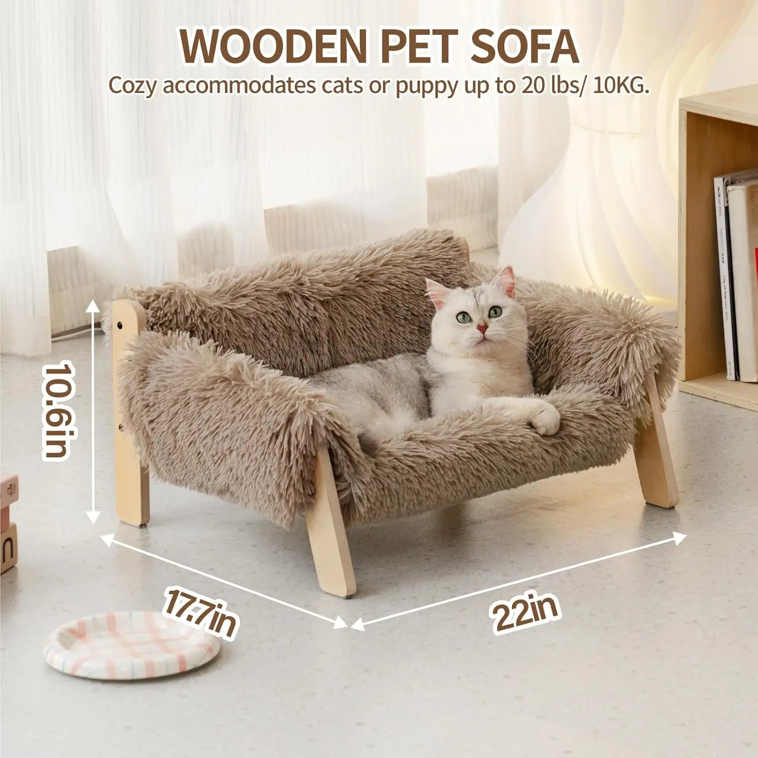 Mewoofun Wooden Elevated Cat Sofa Bed
