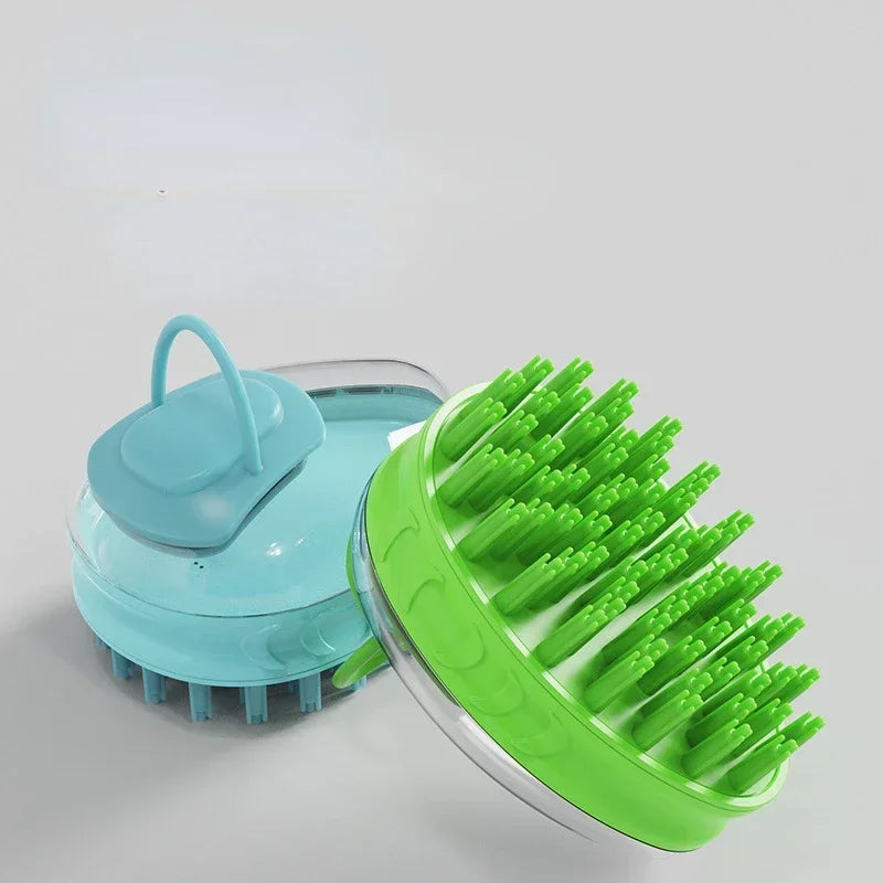 Dog Silicone Bath & Massage Brush with Soap Dispenser
