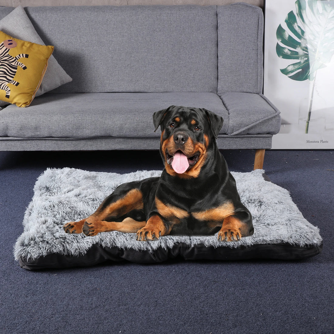 Luxury Fluffy Plush Pet Bed with Anti-Slip Bottom