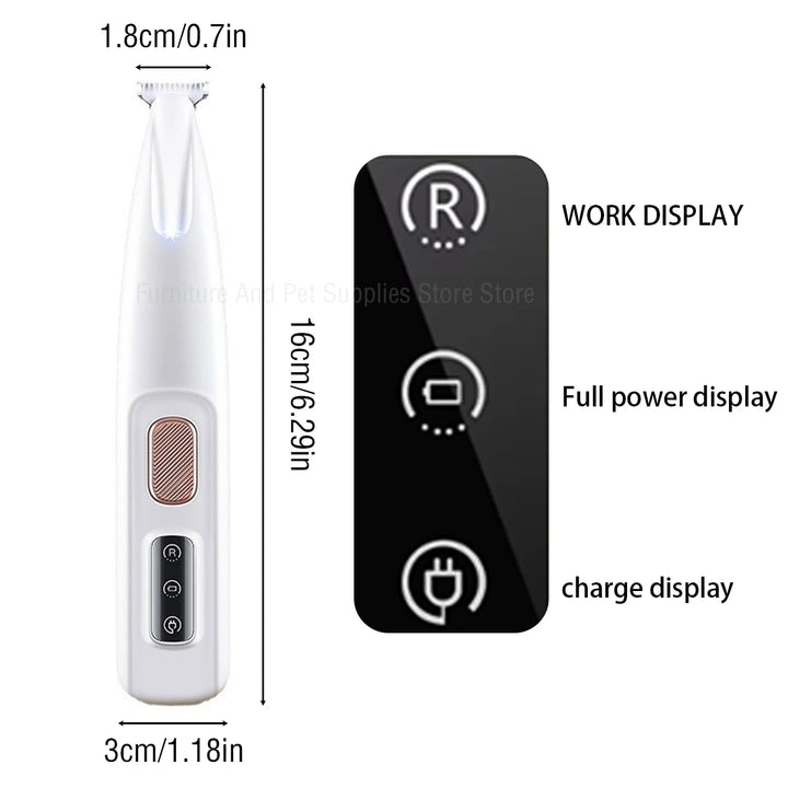 Waterproof Dog Paw Trimmer with LED Light