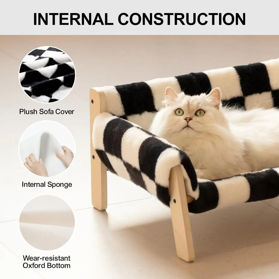 Mewoofun Wooden Elevated Cat Sofa Bed