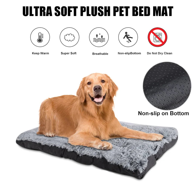 Luxury Fluffy Plush Pet Bed with Anti-Slip Bottom