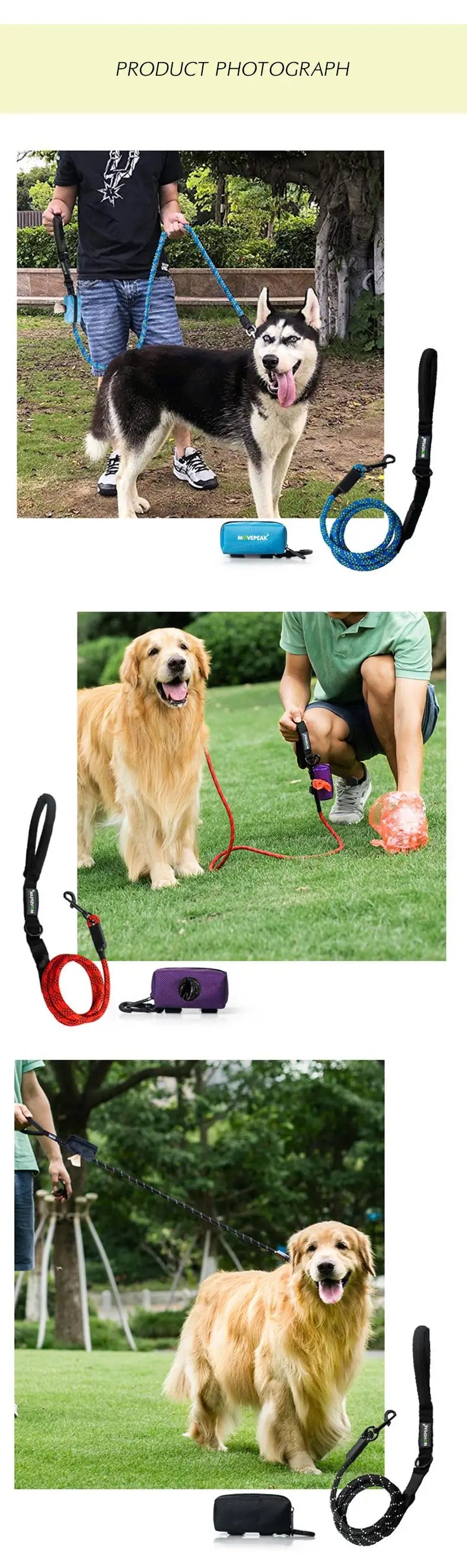 Dog Poop Bag Holder – Adjustable Leash Attachment Waste Bag Dispenser