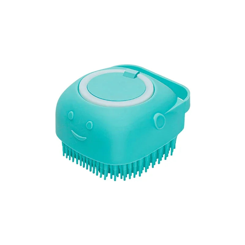 Dog Bathing & Massage Brush with Shampoo Dispenser