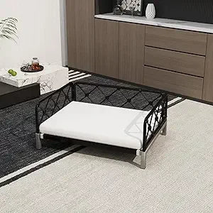 Wicker Dog Bed with 2” Cushion – Grey