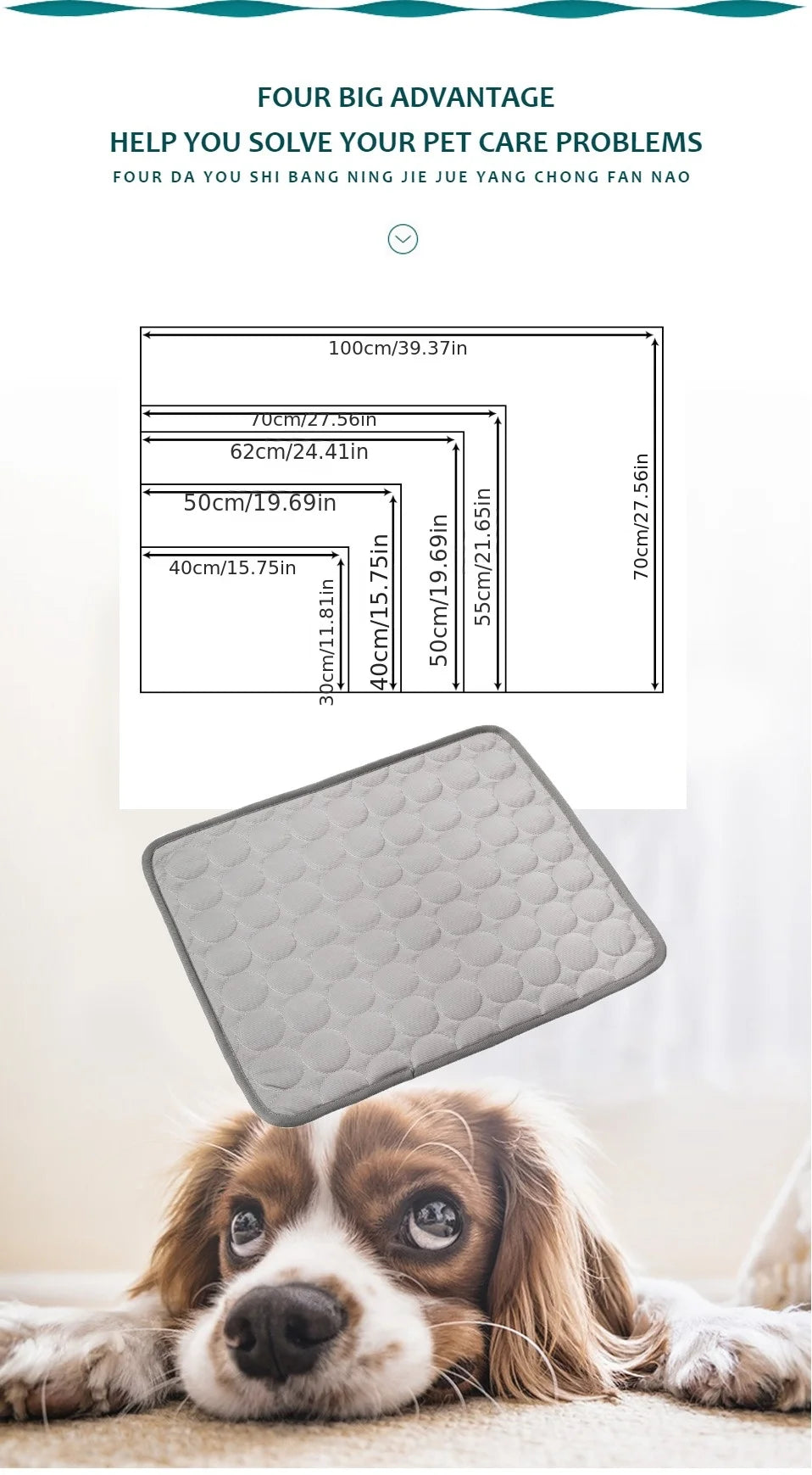Pet Cooling Mat – Summer Comfort Pad for Dogs & Cats