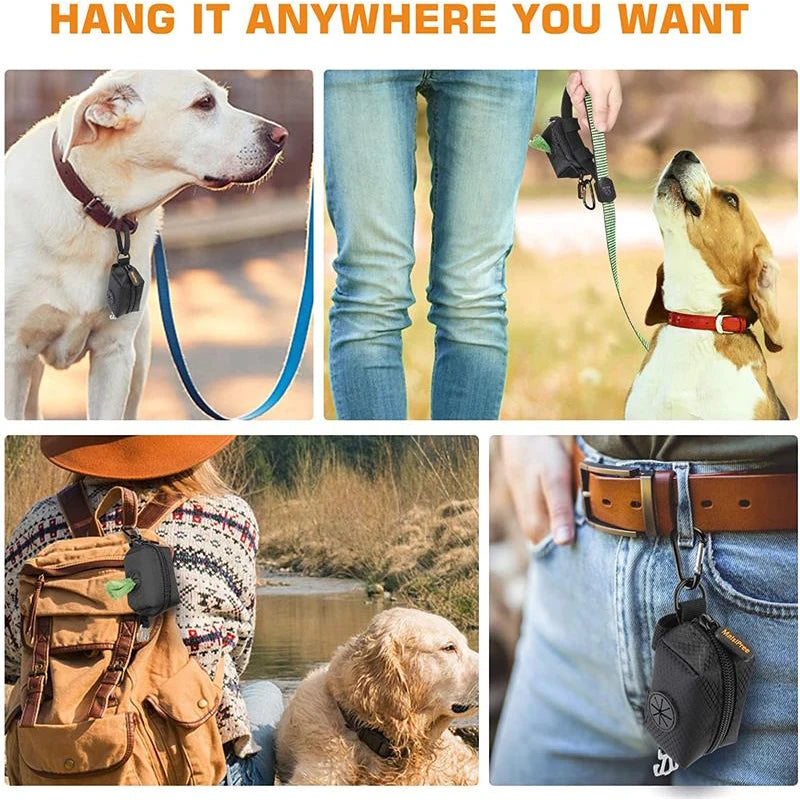 Dog Poop Bag Holder – Adjustable Leash Attachment Waste Bag Dispenser