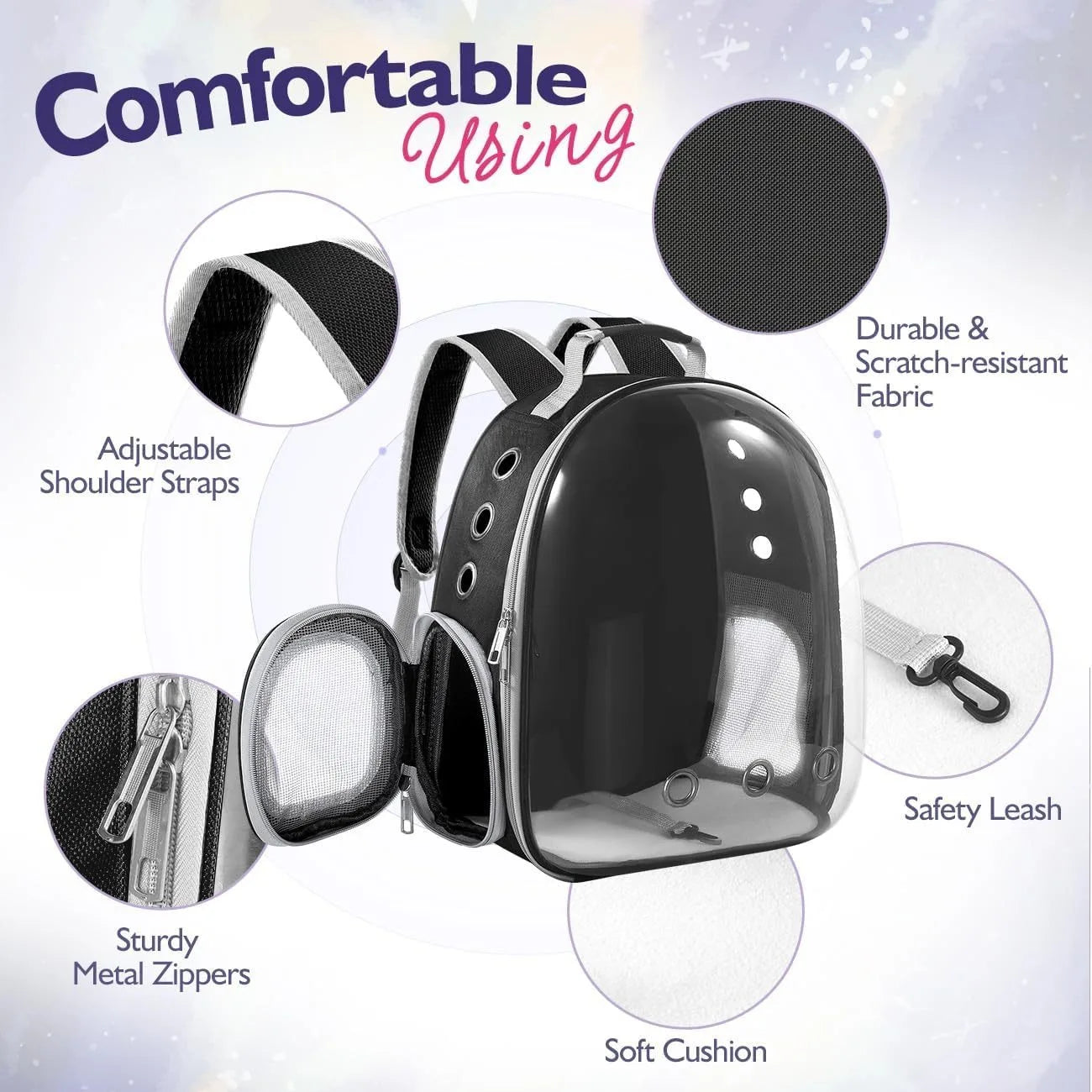 Pet Bubble Backpack Carrier – Breathable Travel Bag for Cats & Small Dogs