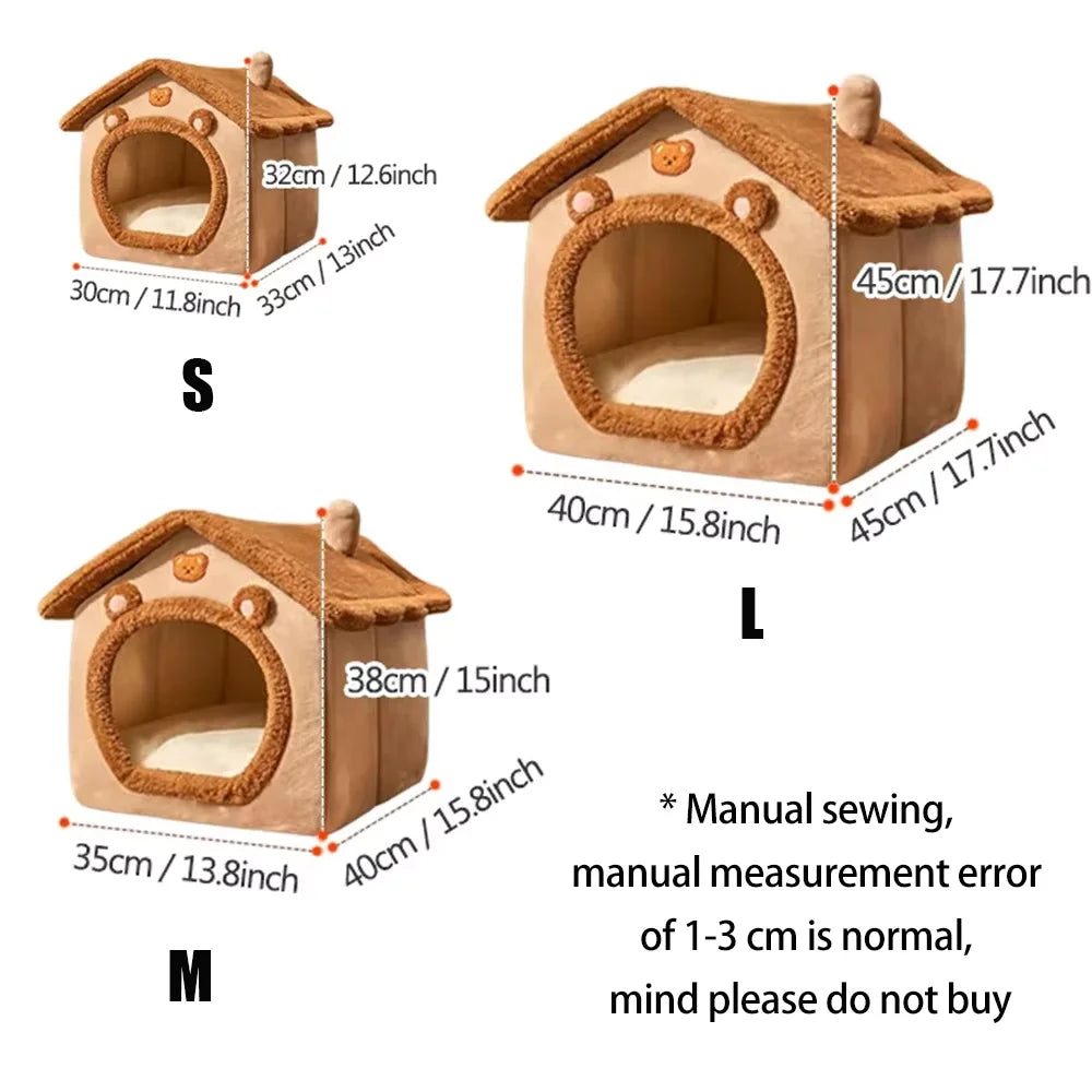All-Season Washable Pet Bed with Cushion