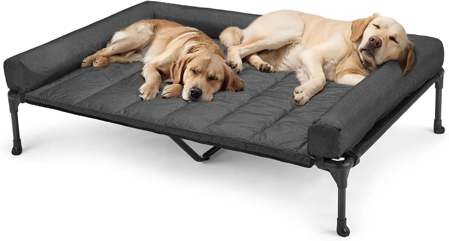 Veehoo Cooling Elevated Dog Bed with Pillow-Top Mat