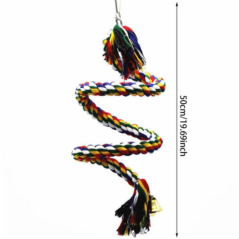 8pcs Parrot Bird Toy Set with Bells & Swings