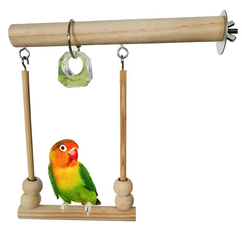 8pcs Parrot Bird Toy Set with Bells & Swings