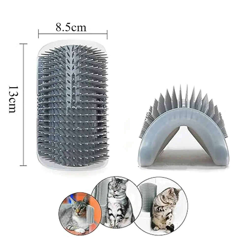 Cat Self-Grooming Wall Brush with Catnip