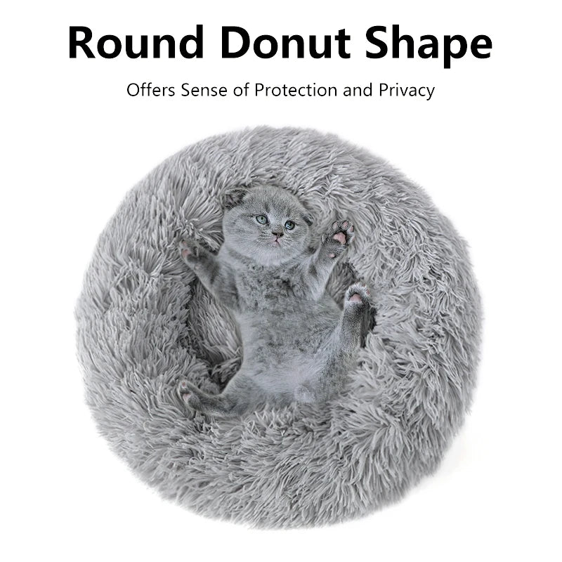 Large Fluffy Round Pet Bed – 40-100cm