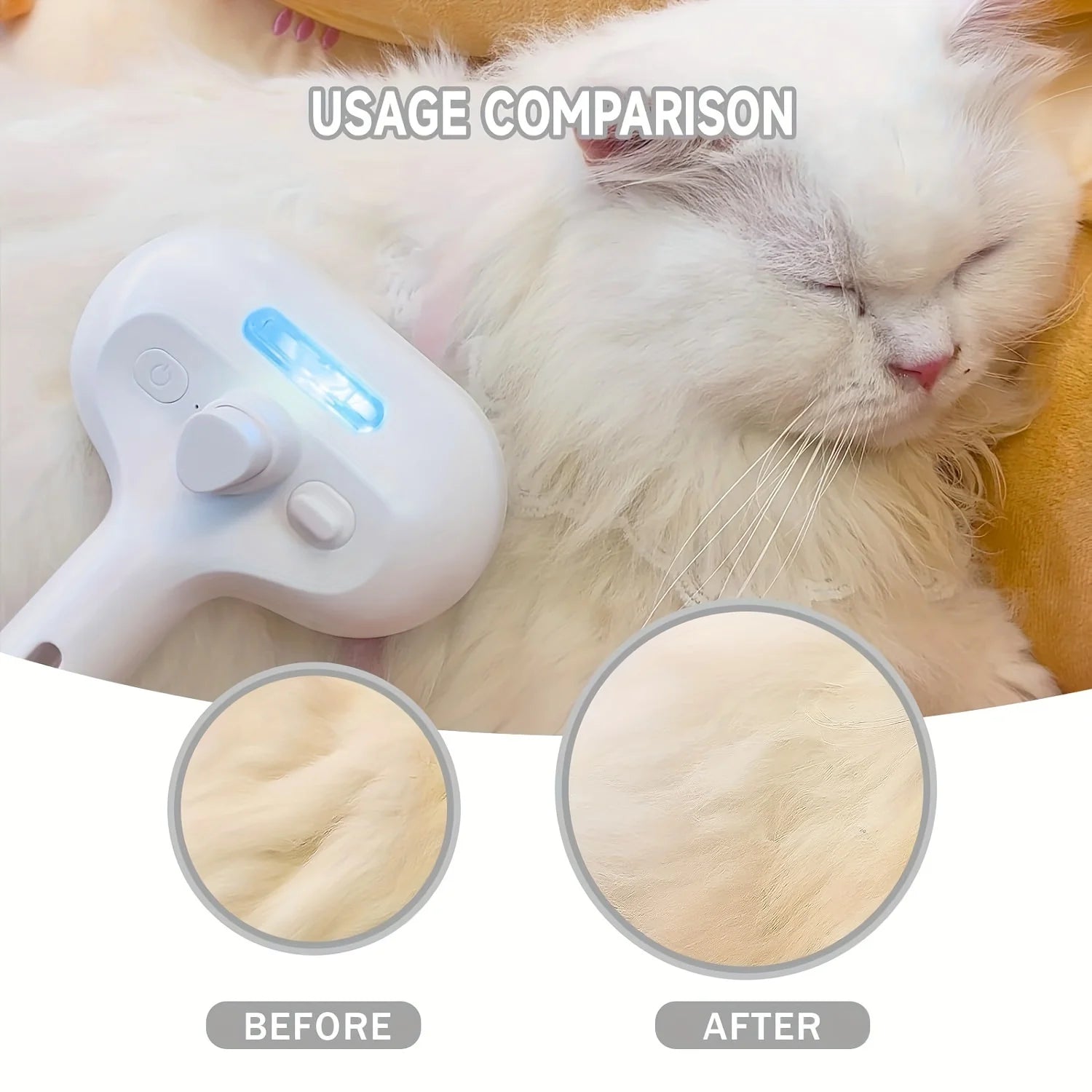 Pet Spray Hair Comb with Dematting & Mist Function
