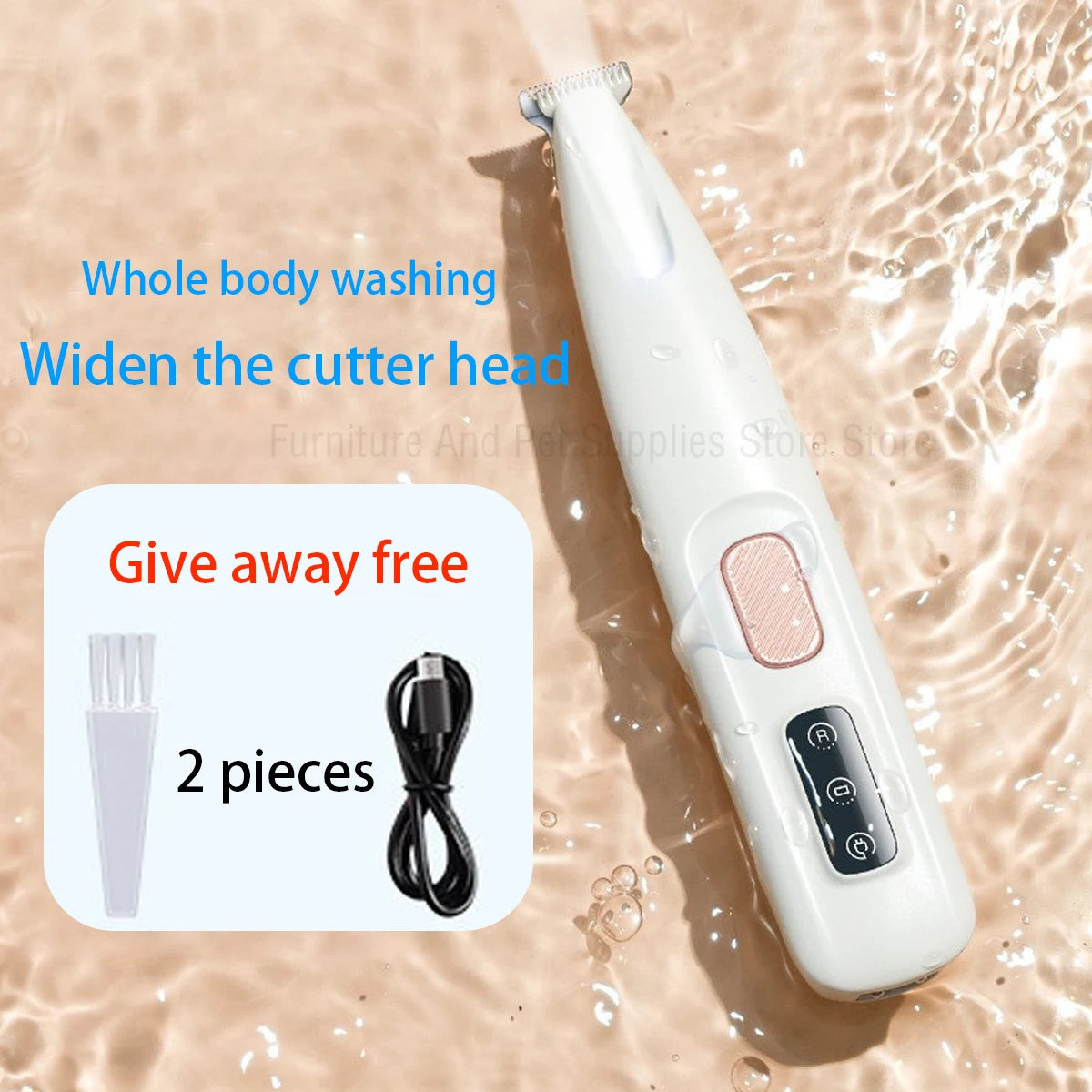 Waterproof Dog Paw Trimmer with LED Light