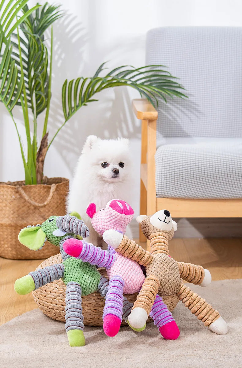 Indestructible Squeaky Plush Dog Toy – Large