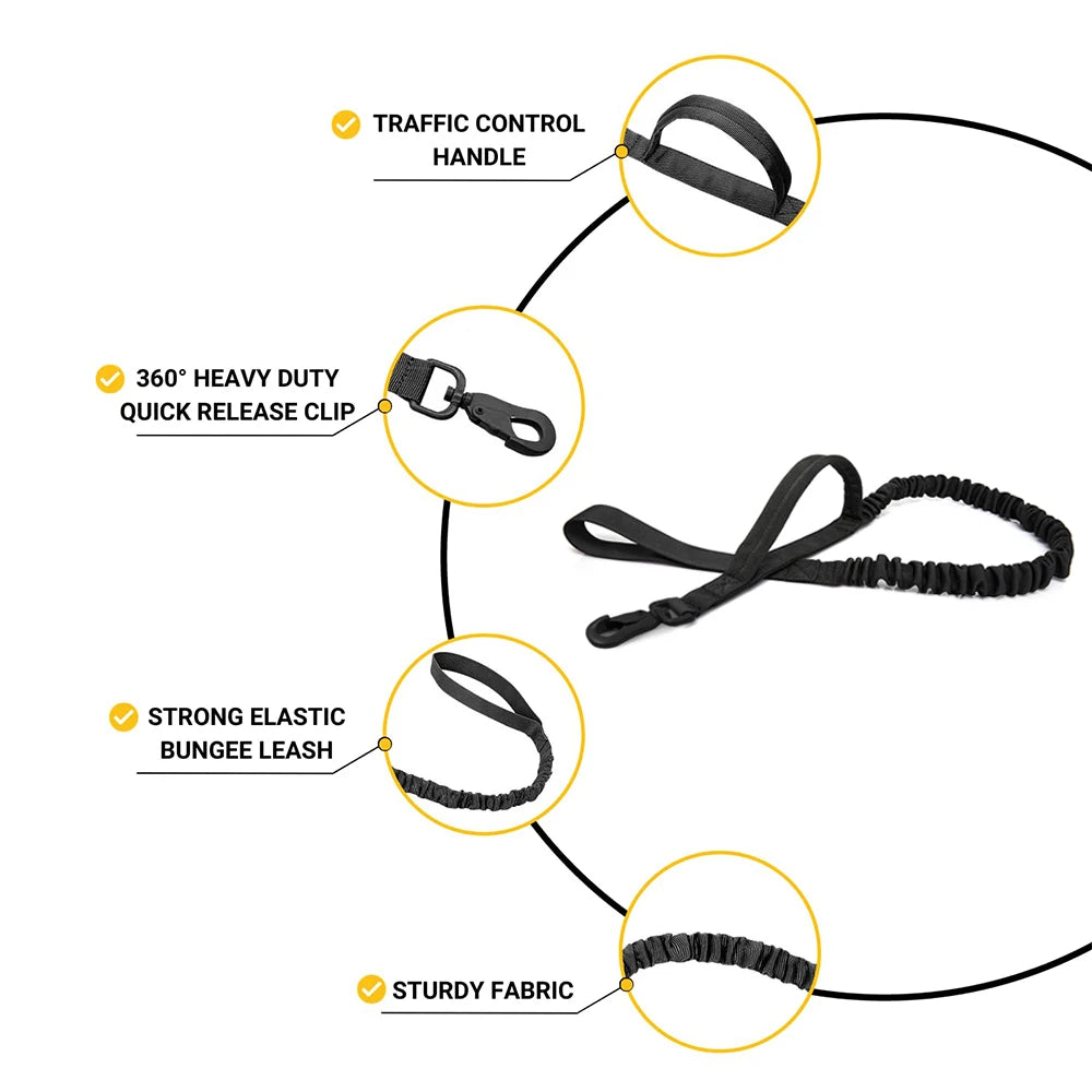 Reflective Tactical Dog Harness with Metal Buckles