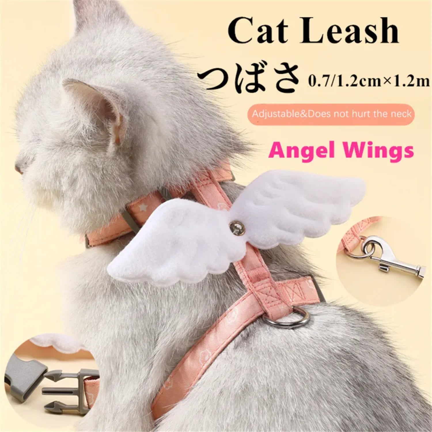 Sweet Angel Wing Cat & Dog Harness with Leash