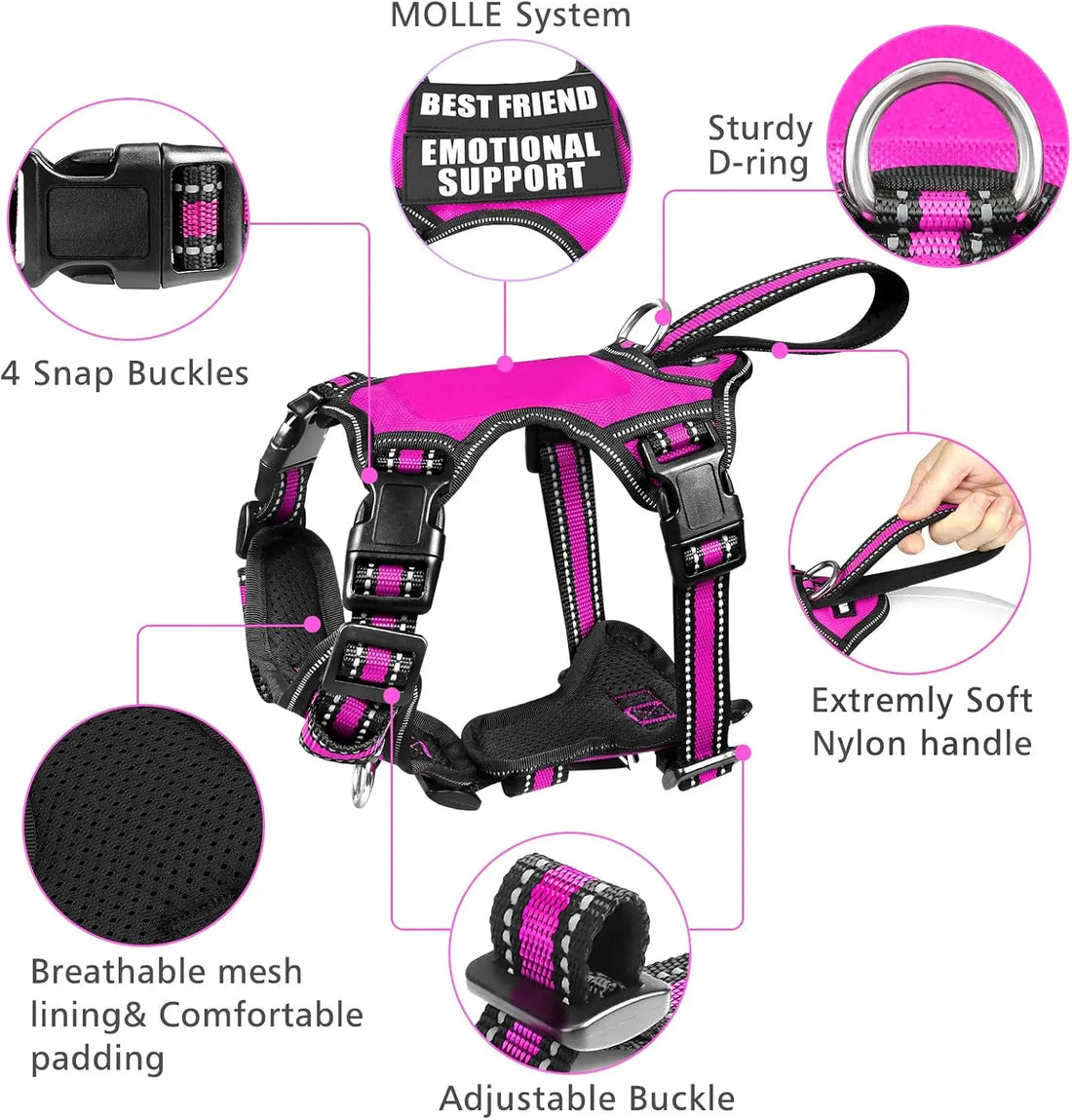 All-in-One Reflective No-Pull Dog Harness Set