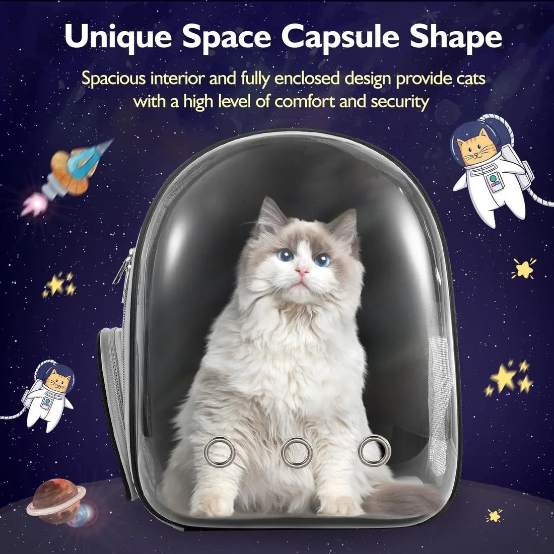 Pet Bubble Backpack Carrier – Breathable Travel Bag for Cats & Small Dogs