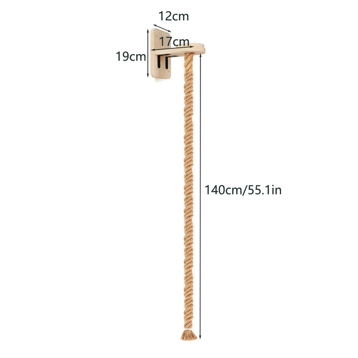 Wall-Mounted Cat Climbing Shelf & Rope Tree – Indoor Activity Gym