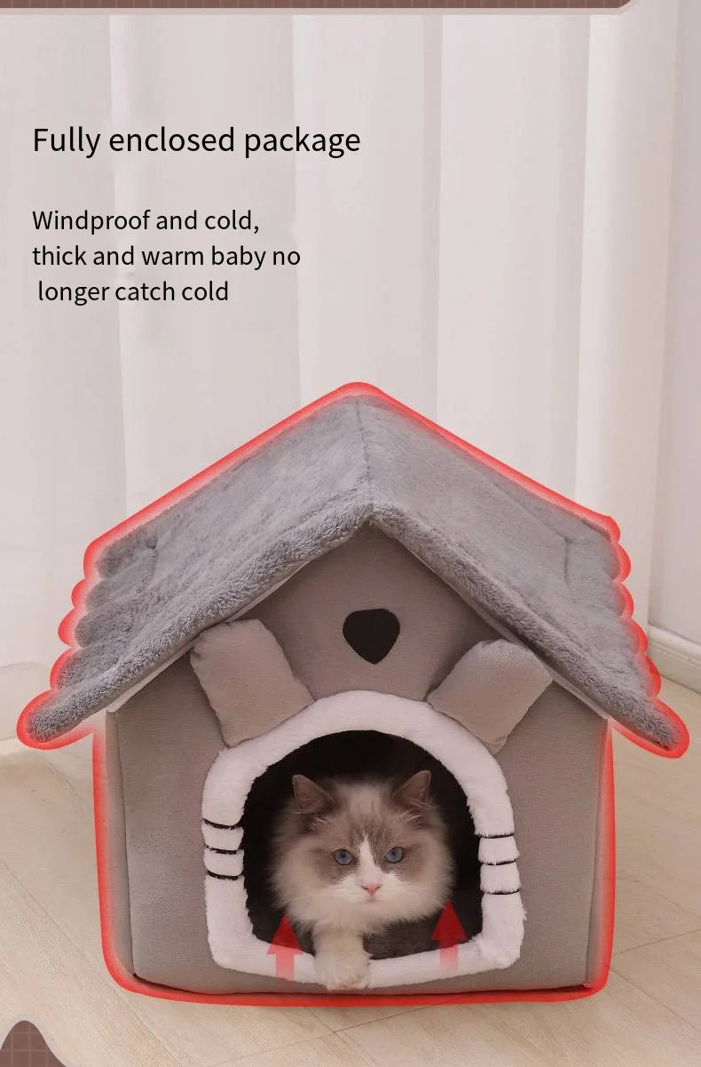 All-Season Washable Pet Bed with Cushion