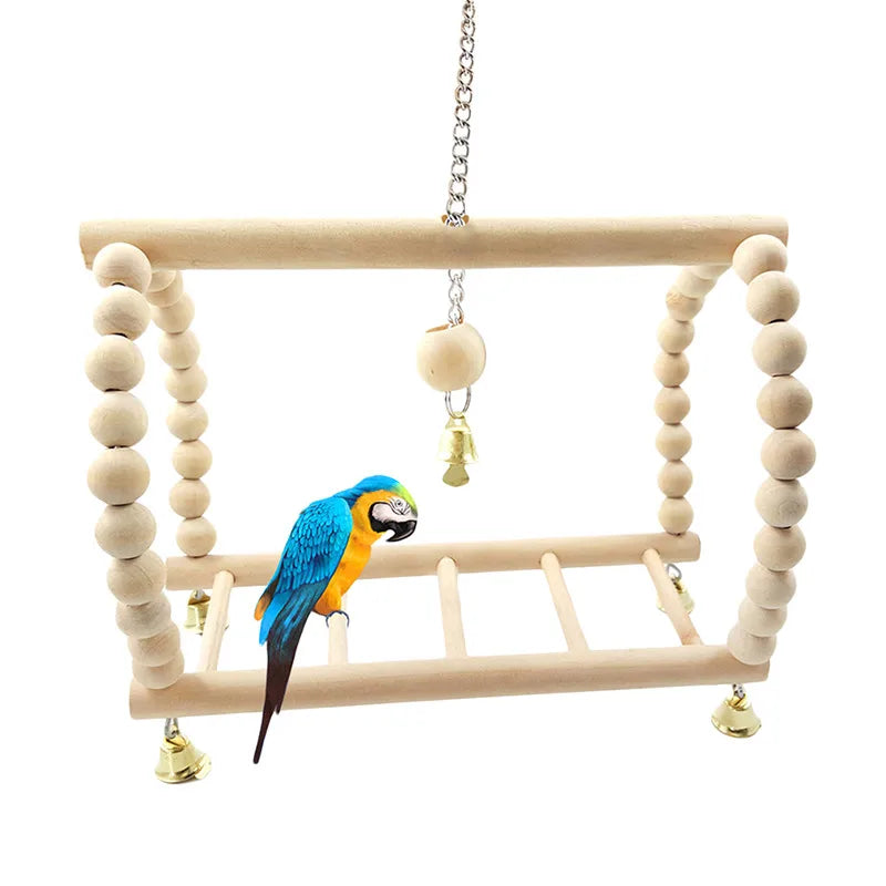 8pcs Parrot Bird Toy Set with Bells & Swings