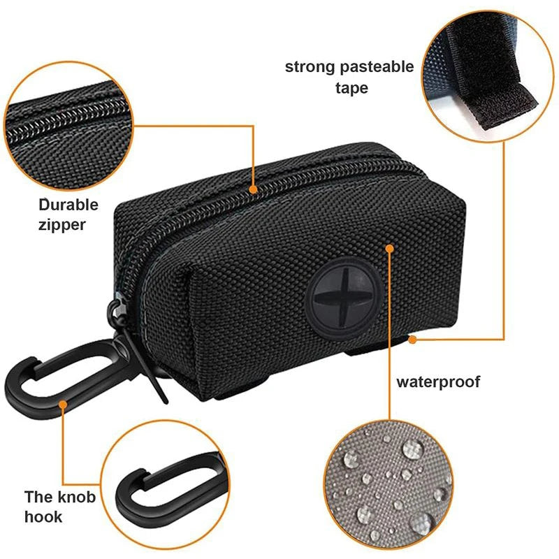 Dog Poop Bag Holder – Adjustable Leash Attachment Waste Bag Dispenser