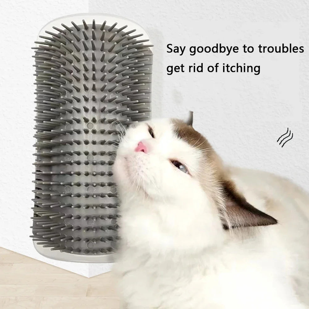 Cat Self-Grooming Wall Brush with Catnip