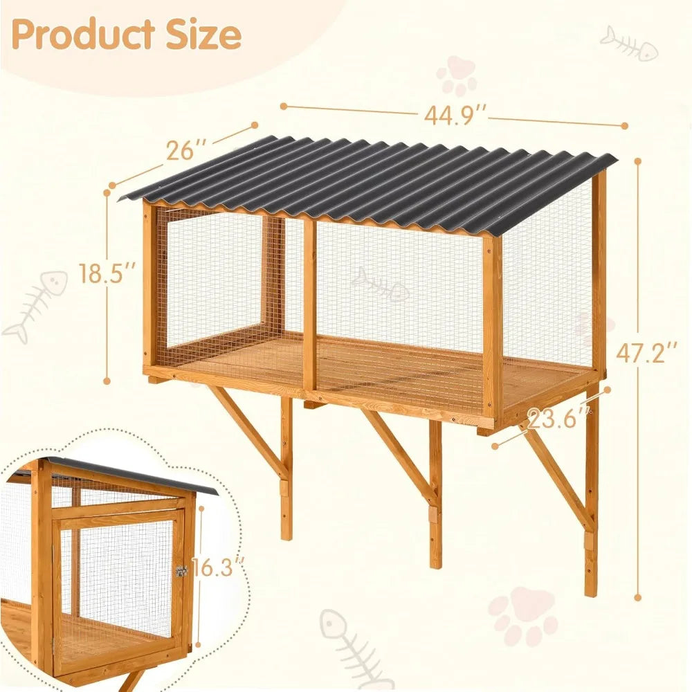 Wall-Mounted Cat Catio – Expandable Window Enclosure for Indoor Cats
