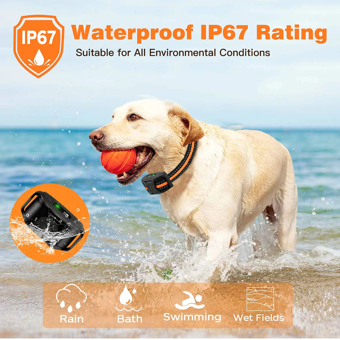 3300Ft Waterproof Dog Training Collar