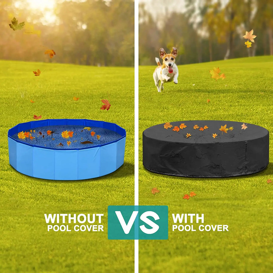Portable Dog Swimming Pool with Cover – Scratch-Resistant Pet Bath Tub