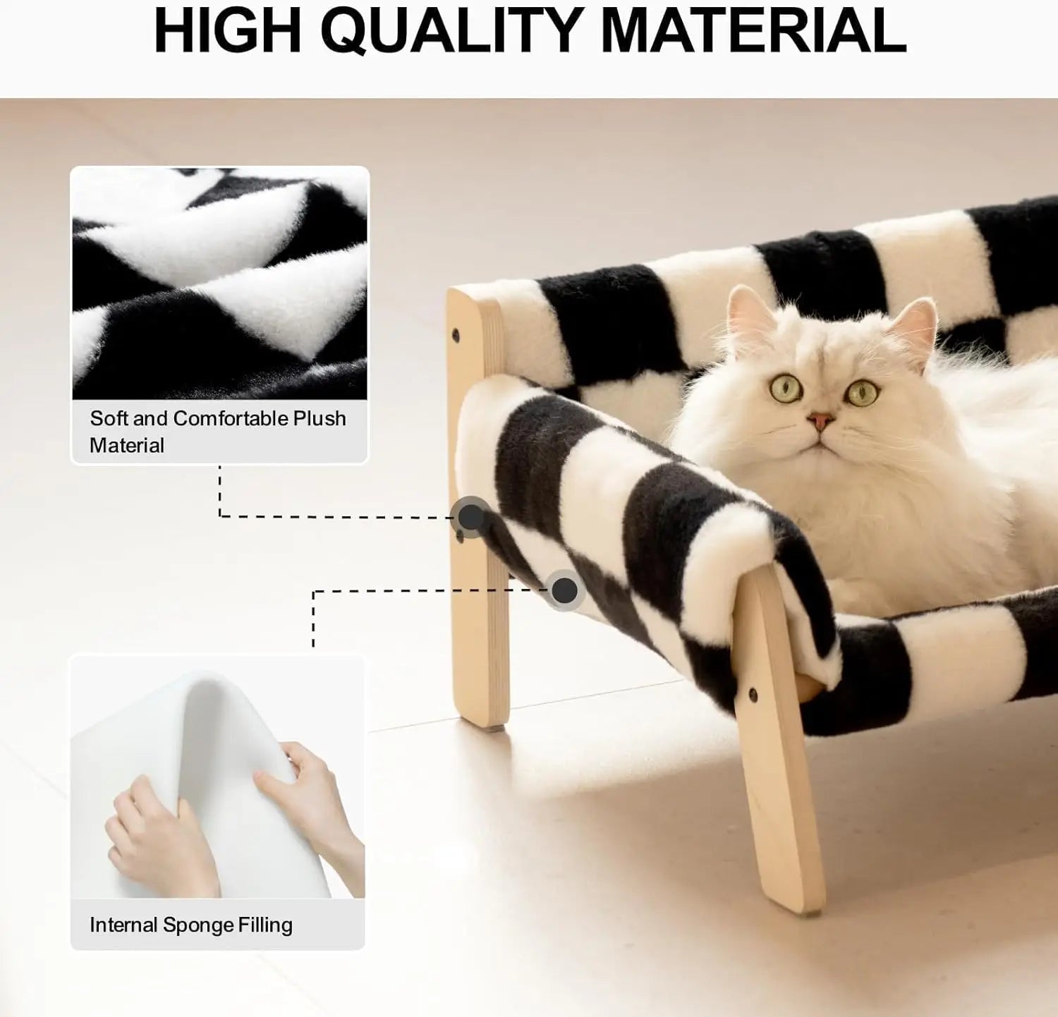 Mewoofun Wooden Elevated Cat Sofa Bed