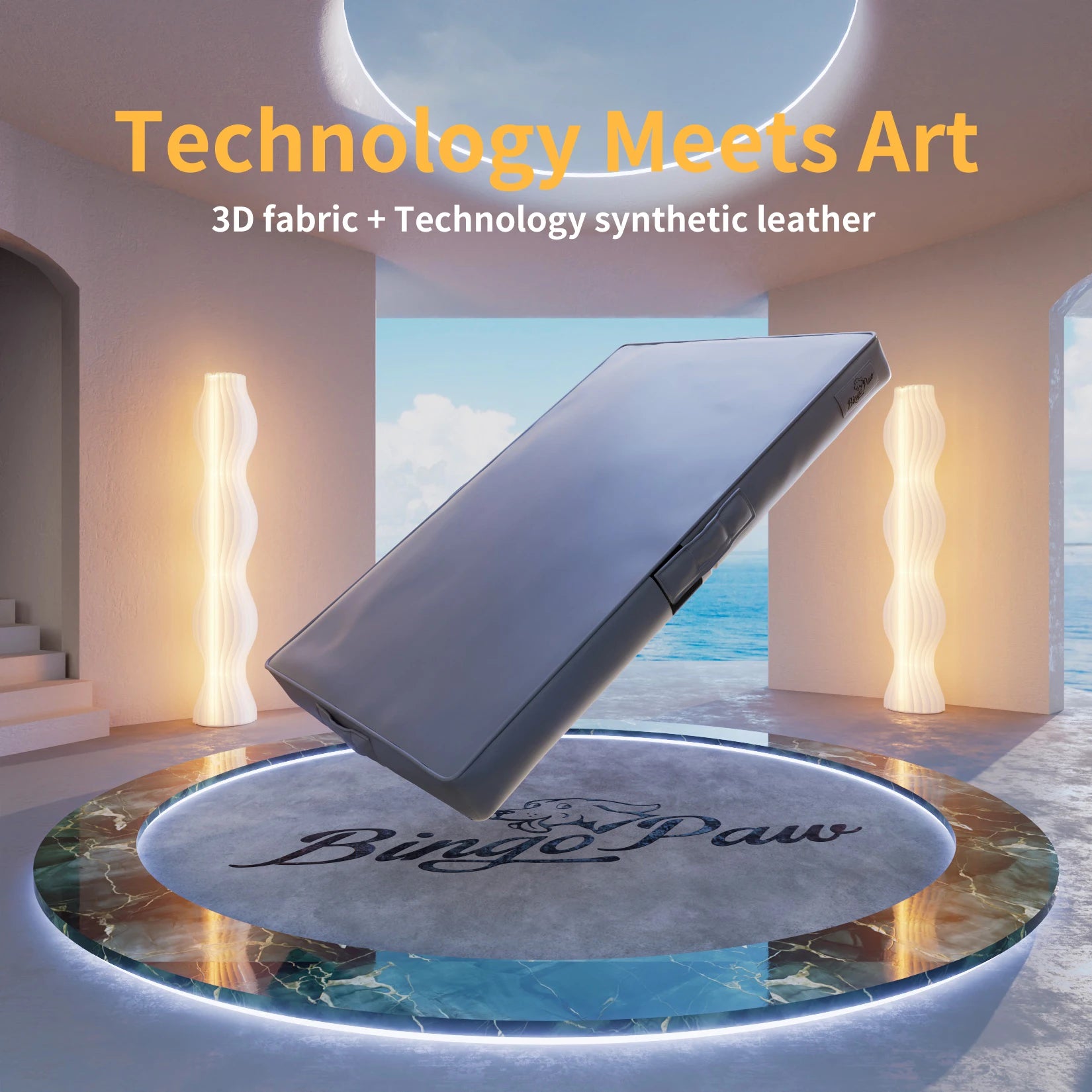 Foldable Bite-Proof Pet Bed with Microfiber Leather Cover