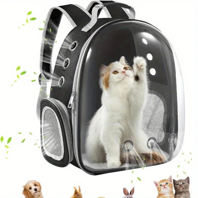Pet Bubble Backpack Carrier – Breathable Travel Bag for Cats & Small Dogs