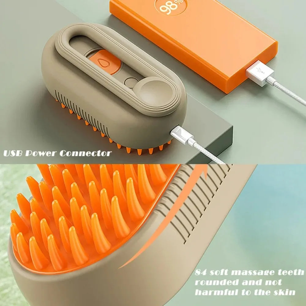 3-in-1 Electric Steamy Pet Grooming Brush