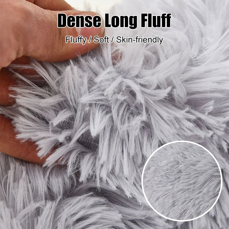 Large Fluffy Round Pet Bed – 40-100cm