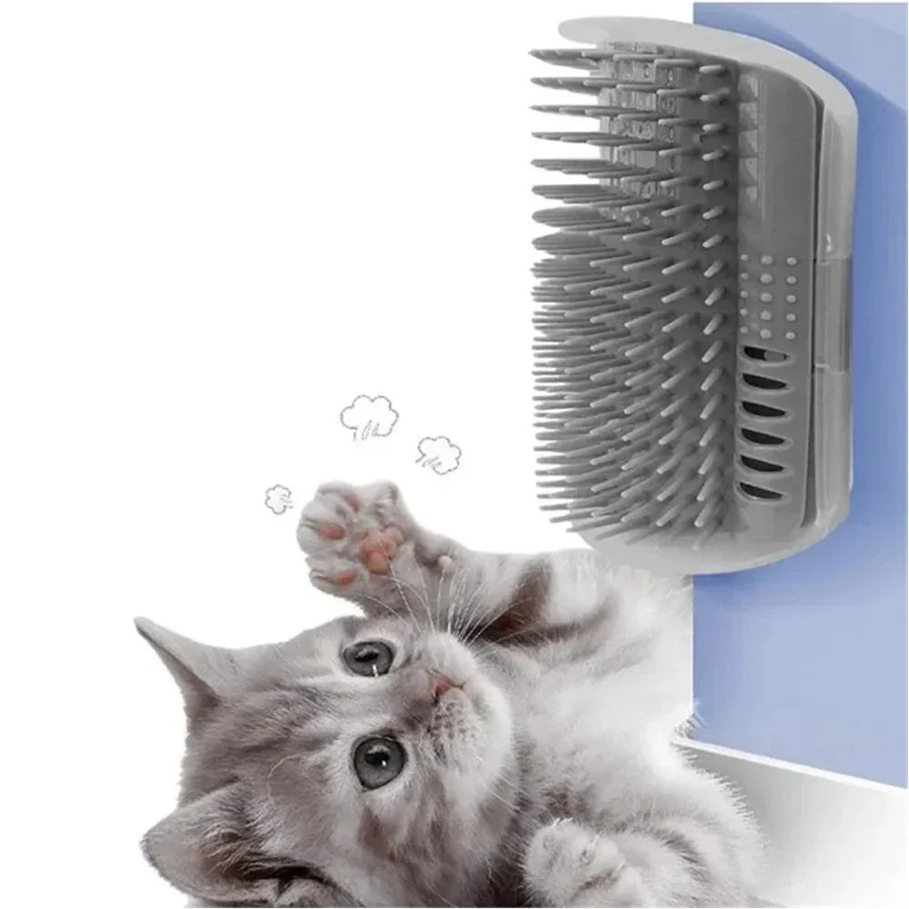 Cat Self-Grooming Wall Brush with Catnip