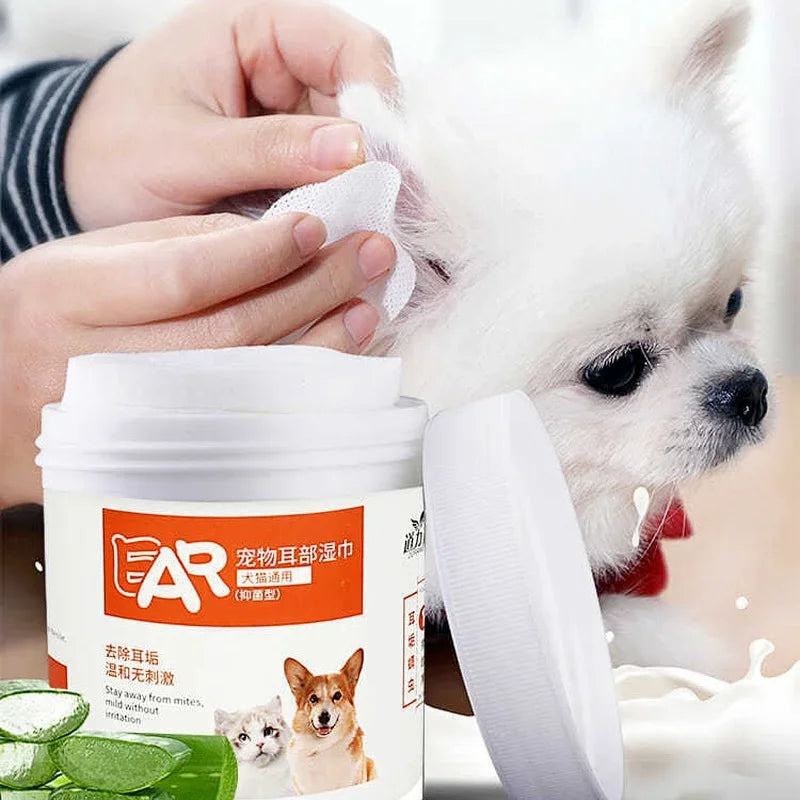 130Pcs Pet Eye Wipes – Tear Stain Remover for Dogs & Cats