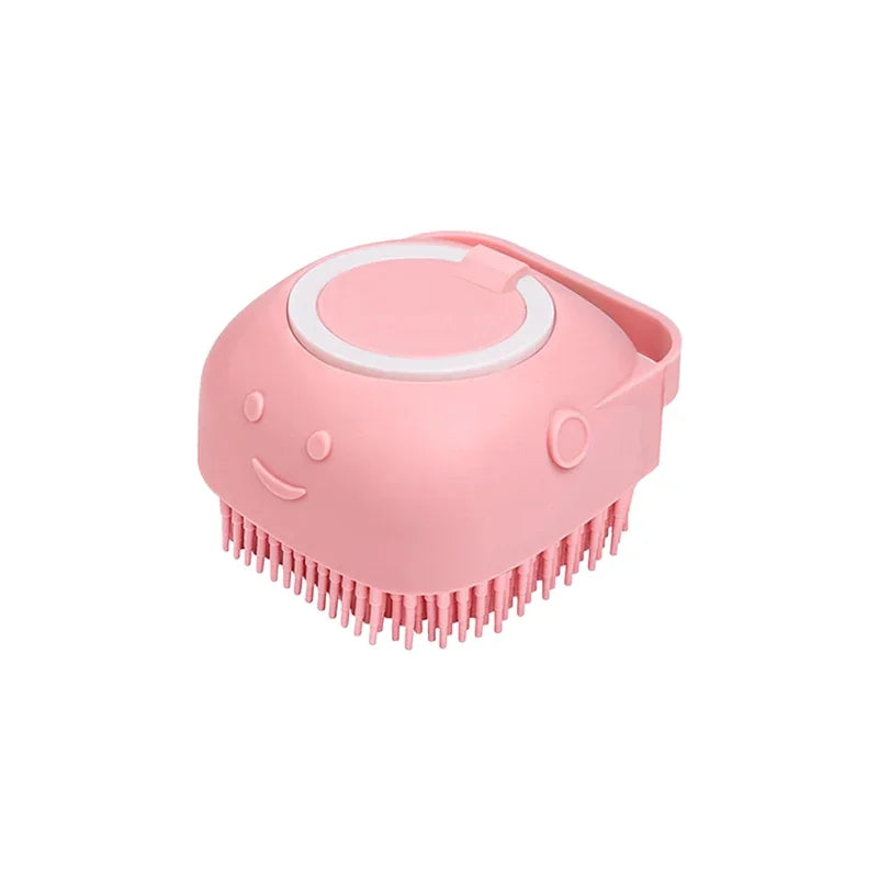 Dog Bathing & Massage Brush with Shampoo Dispenser