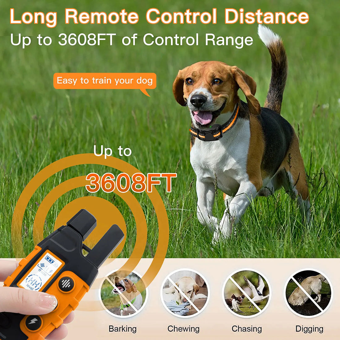 3300Ft Waterproof Dog Training Collar