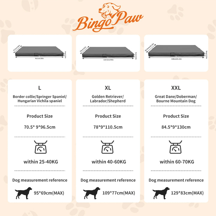Foldable Bite-Proof Pet Bed with Microfiber Leather Cover