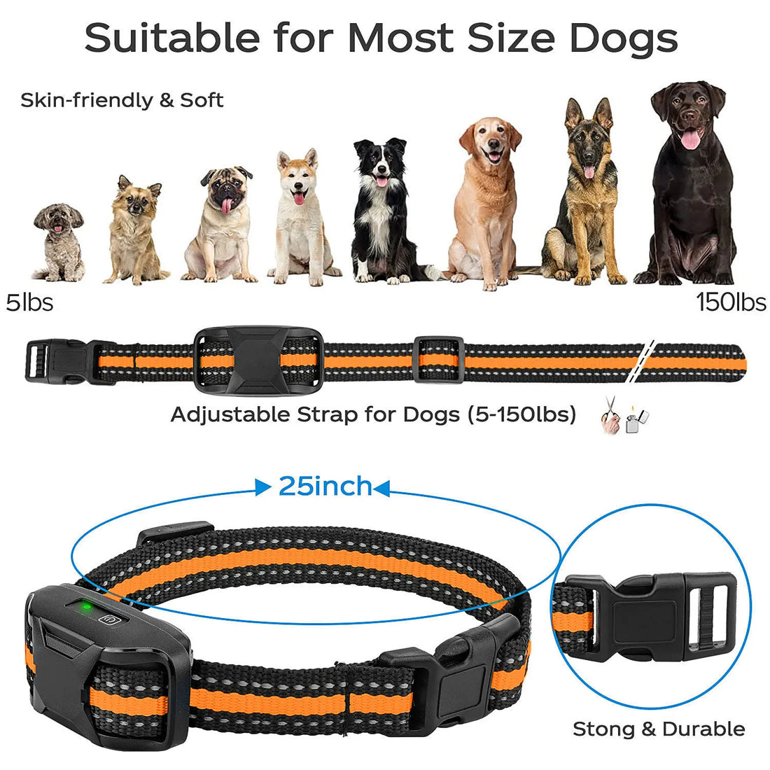 3300Ft Waterproof Dog Training Collar