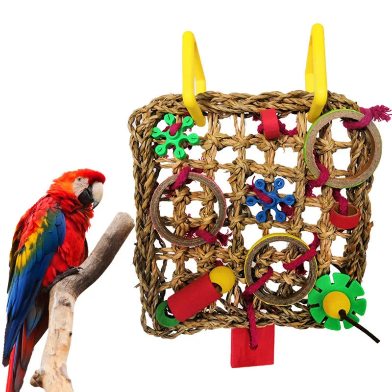 8pcs Parrot Bird Toy Set with Bells & Swings