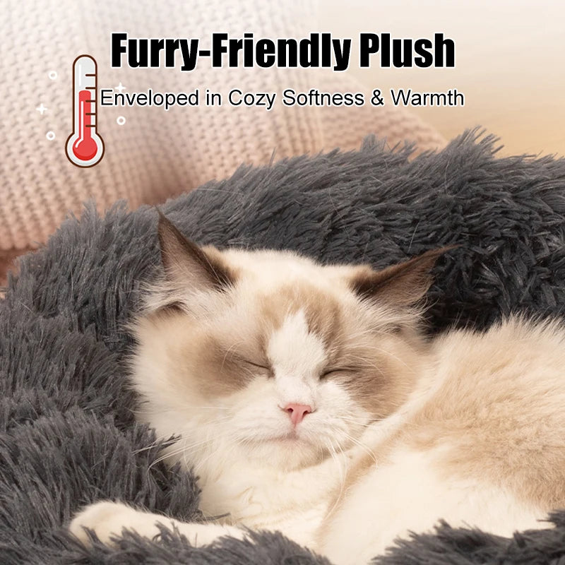 Large Fluffy Round Pet Bed – 40-100cm
