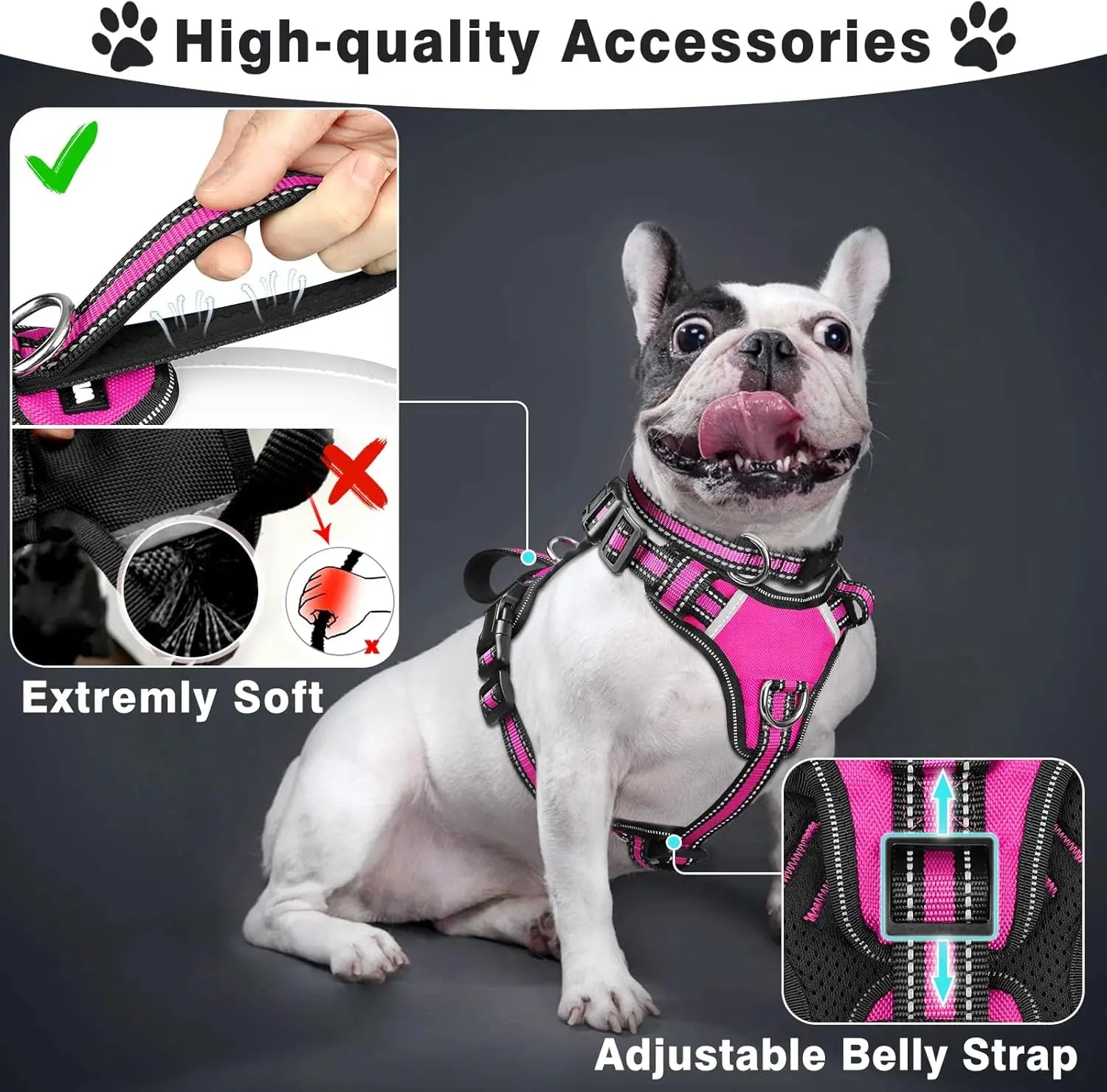 All-in-One Reflective No-Pull Dog Harness Set